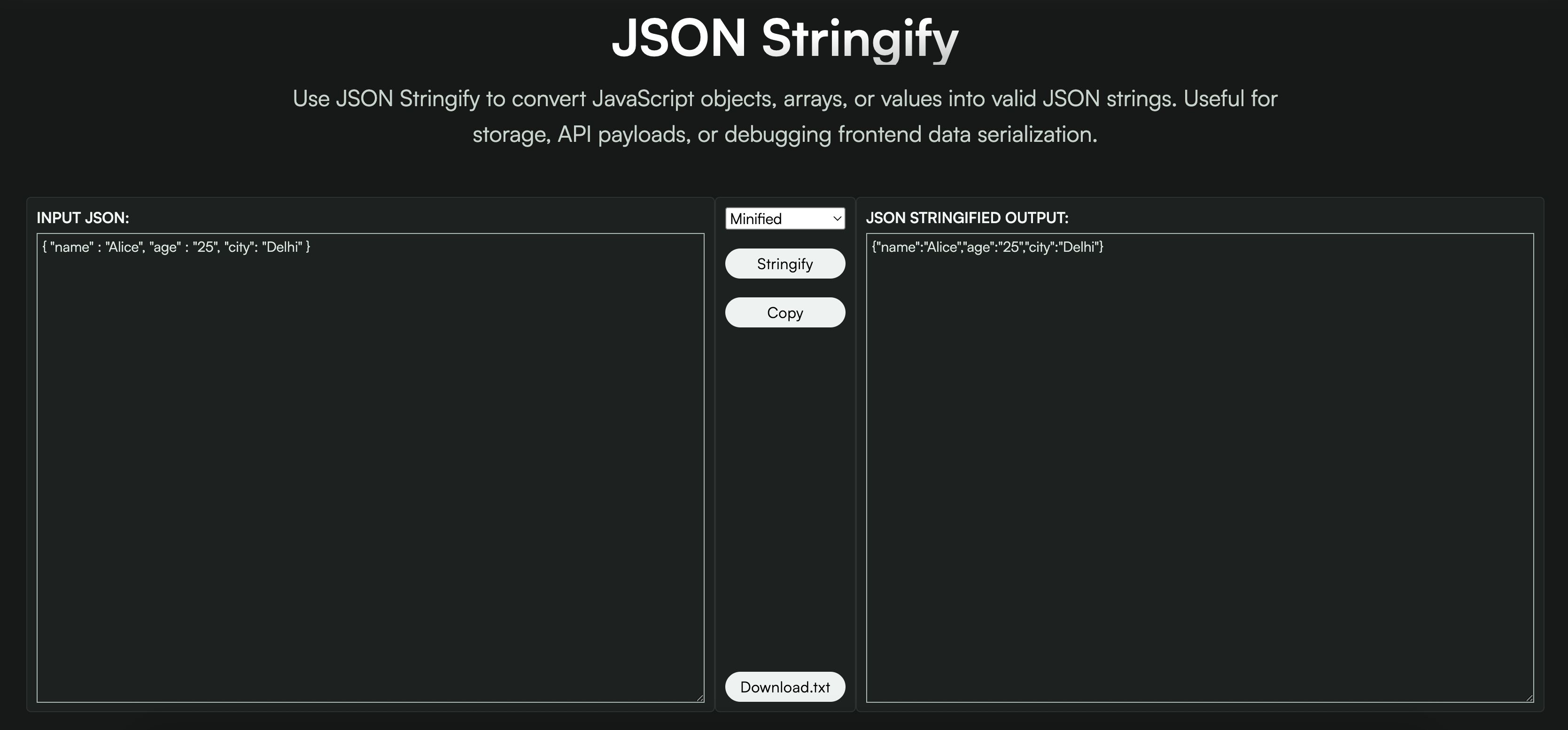 JSON Stringify